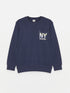 LC Waikiki Crew Neck Printed Long Sleeve Boy T-shirt